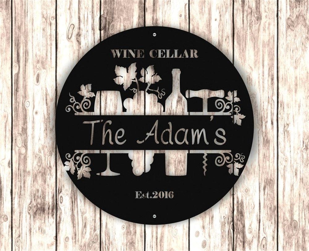 Personalized Wine Cellar Metal Sign, Metal Wall Sign, Bar Wall Sign, Metal Wall Art, Bar Decor