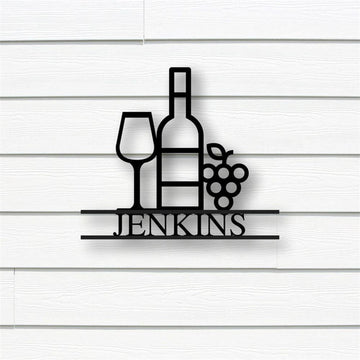 Personalized Wine Theme Metal Sign, Metal Kitchen Sign, Wet Bar Sign, Down Wine Lover Gift