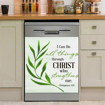Philippians 413 I Can Do All Things Through Christ Dishwasher Cover, Inspirational Dishwasher Wrap, Christian Kitchen Decoration