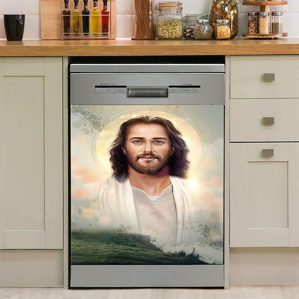 Portrait Of Jesus Christ Dishwasher Cover, Jesus Dishwasher Wrap, Jesus Kitchen Decoration
