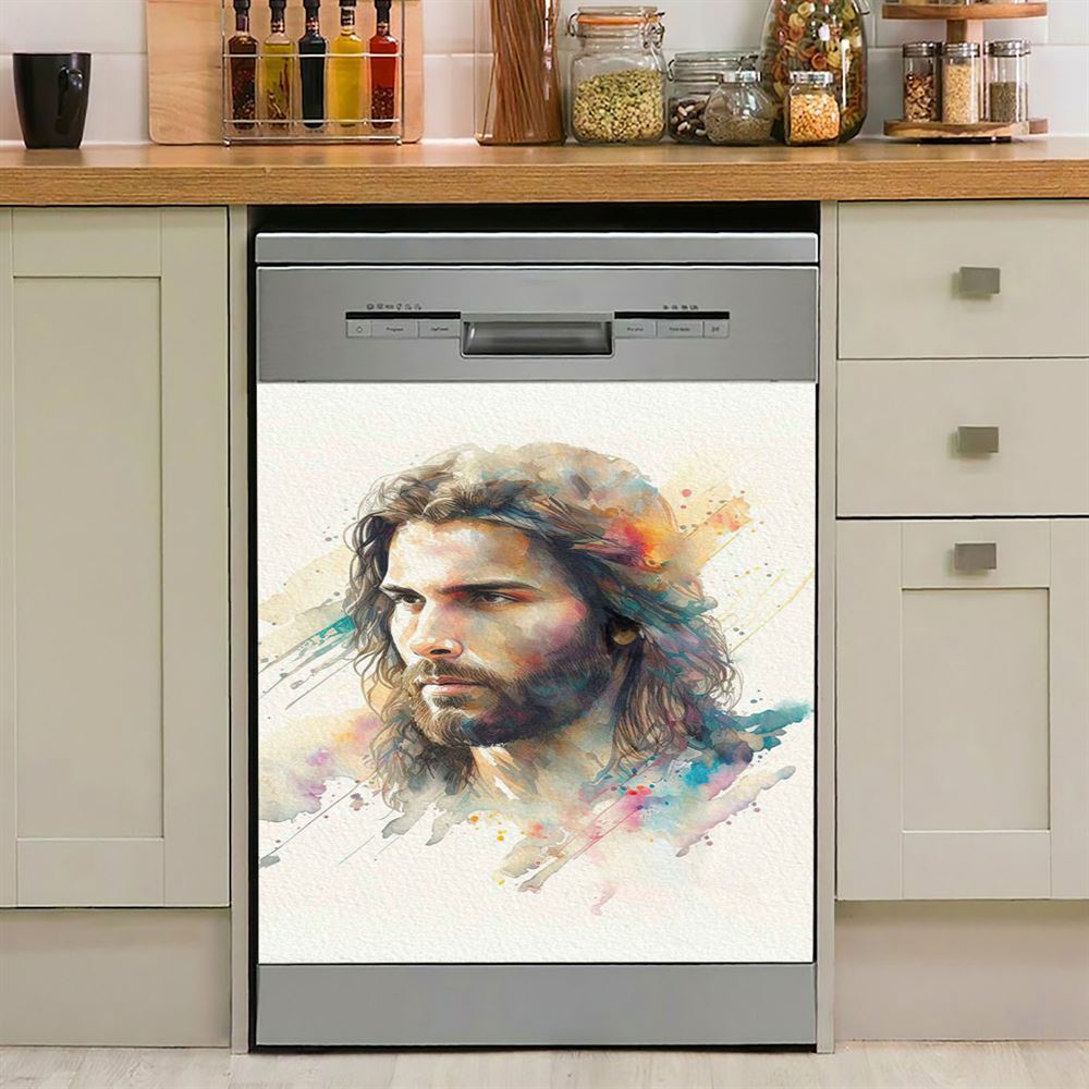 Portrait Of Jesus Christ Man Of Galilee Dishwasher Cover, Christian Dishwasher Wrap, Jesus Kitchen Decoration