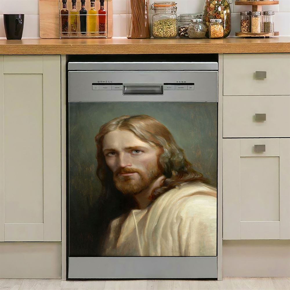Portrait Of Jesus Dishwasher Cover, Jesus Dishwasher Wrap, Jesus Kitchen Decoration