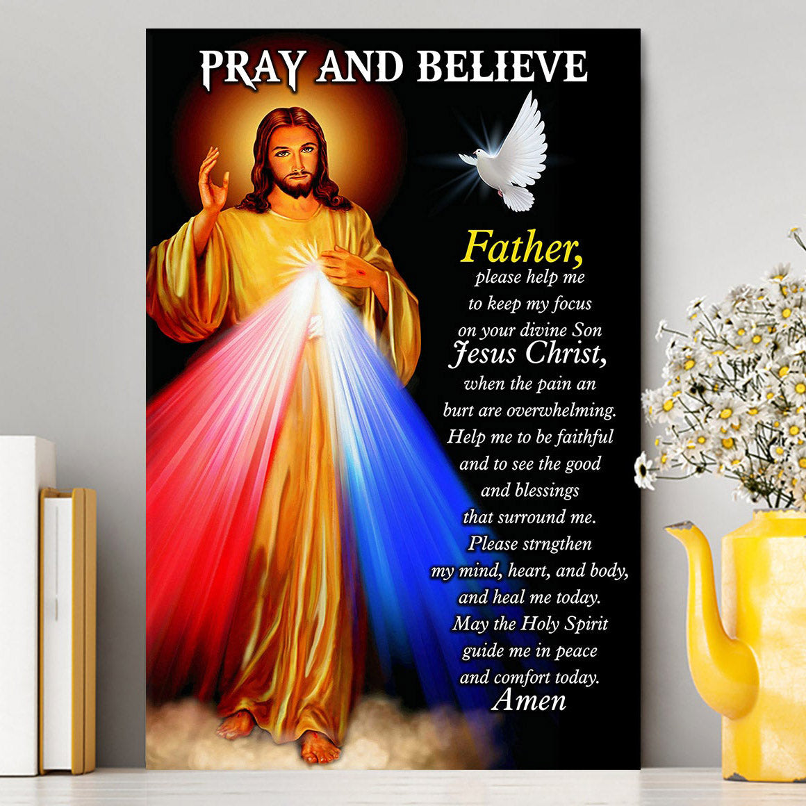 Pray And Believe Jesus Christ Canvas Wall Art - Jesus Canvas Pictures - Christian Canvas Wall Art