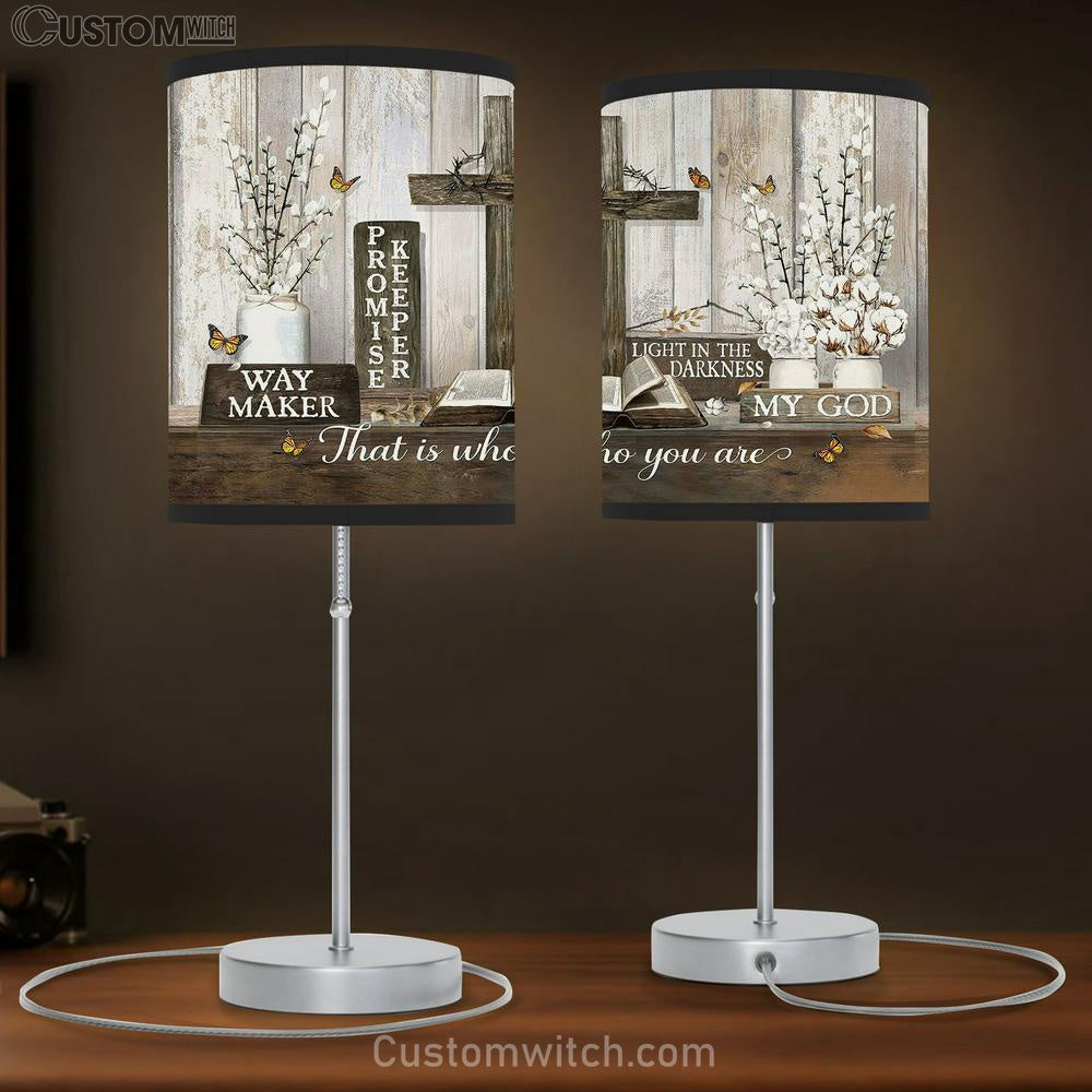 Pray To Jesus Jesus Is The Light In The Darkness The Bible Wooden Cross Table Lamp Art - Christian Lamp Gift Decor - Bible Verse Table Lamp
