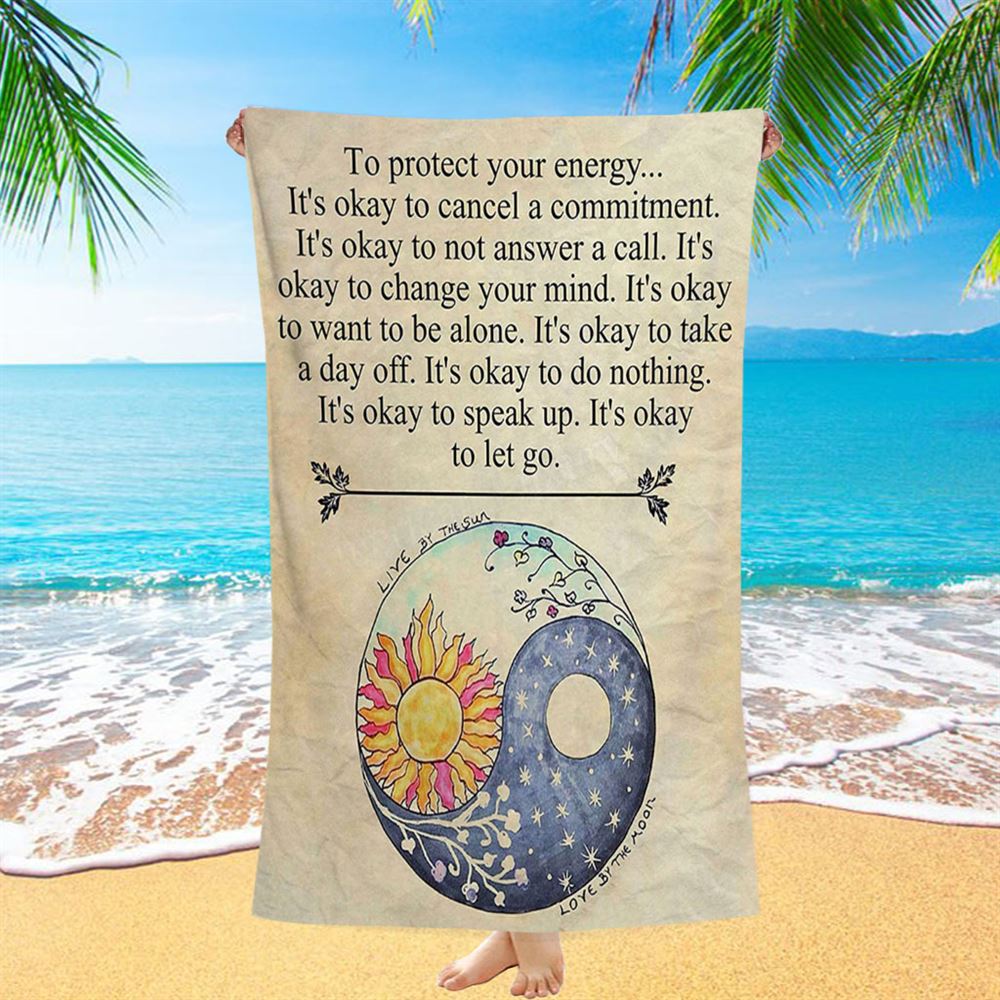 Protect Yourself- Live &amp; Love Beach Towel - Live By The Sun Love By The Moon - Christian Beach Towel Decor