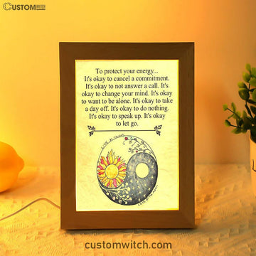 Protect Yourself- Live &amp; Love Frame Lamp Art - Live By The Sun Love By The Moon - Christian Night Light Decor