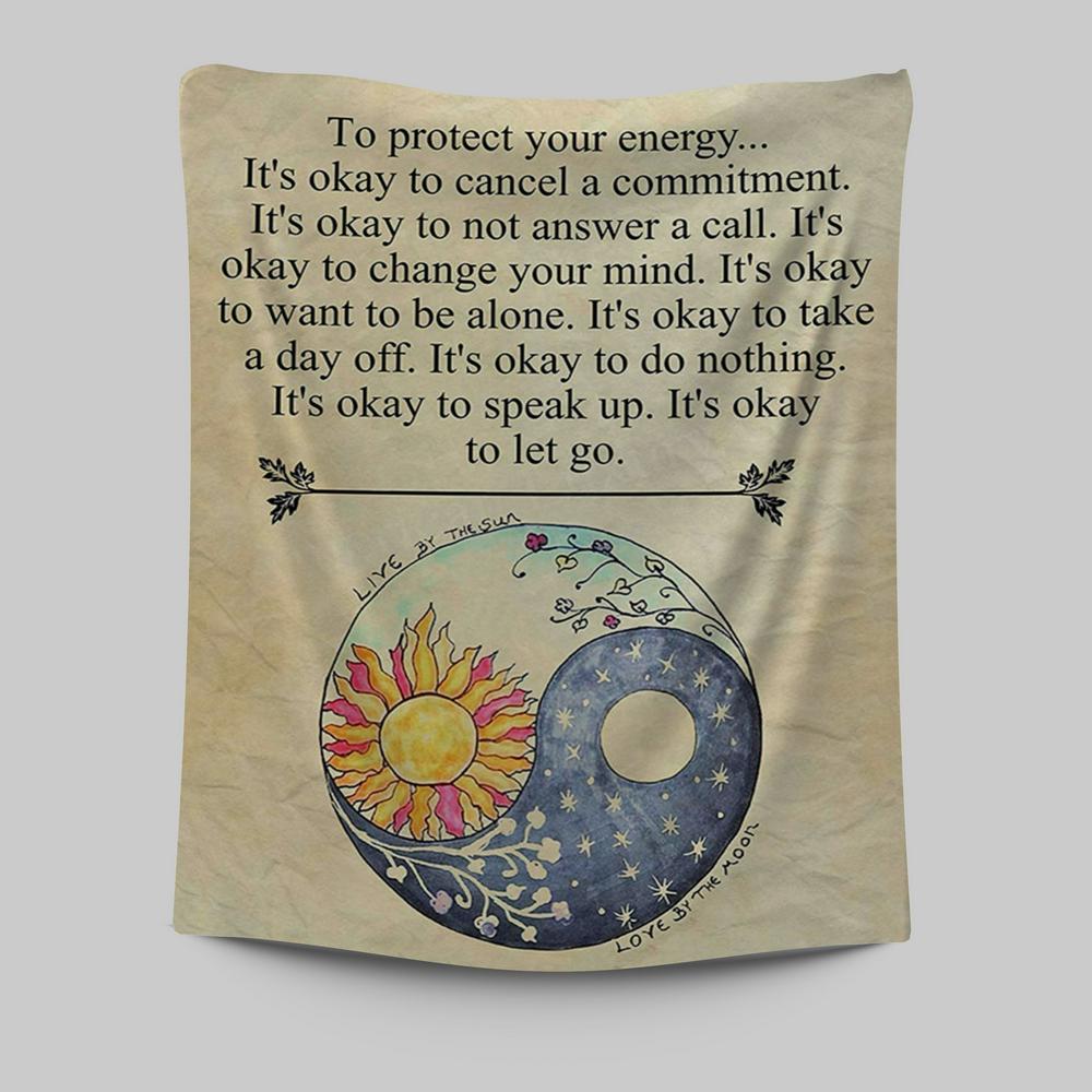 Protect Yourself- Live &amp; Love Tapestry Wall Art - Live By The Sun Love By The Moon - Christian Tapestries Wall Art Decor