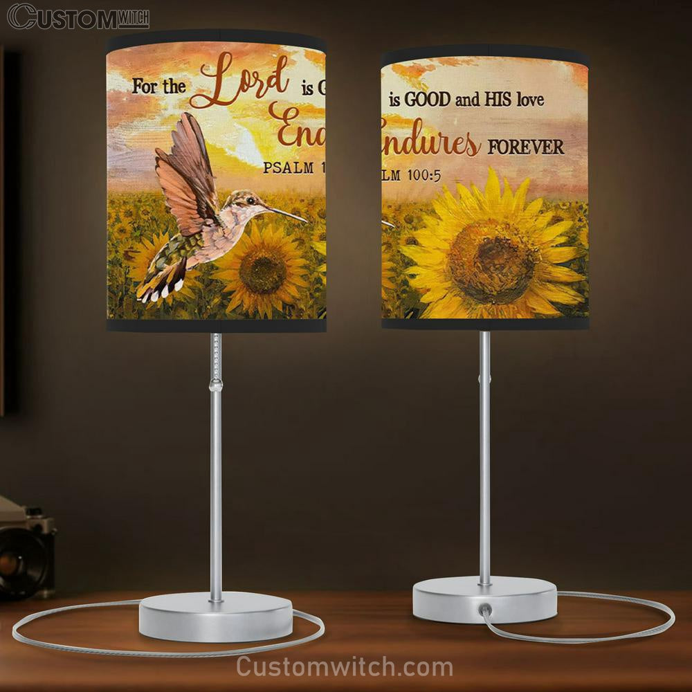 Psalm 1005 For The Lord Is Good And His Love Endures Forever Table Lamp Gift - - Christian Bedroom Decor