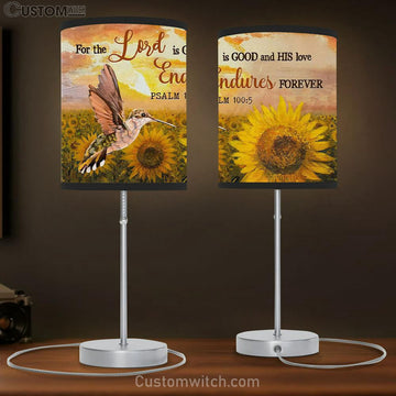 Psalm 1005 For The Lord Is Good And His Love Endures Forever Table Lamp Gift - - Christian Bedroom Decor