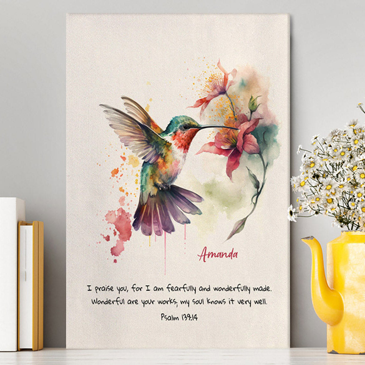 Psalm 13914 I Am Fearfully And Wonderfully Made Personalized Canvas Wall Art - Religious Canvas Prints - Bible Canvas Art