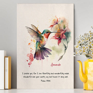 Psalm 13914 I Am Fearfully And Wonderfully Made Personalized Canvas Wall Art - Religious Canvas Prints - Bible Canvas Art