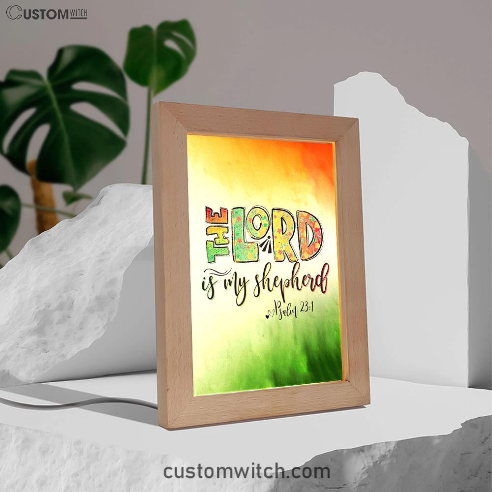 Psalm 231 The Lord Is My Shepherd Frame Lamp Art - Christian Night Light - Religious Decor