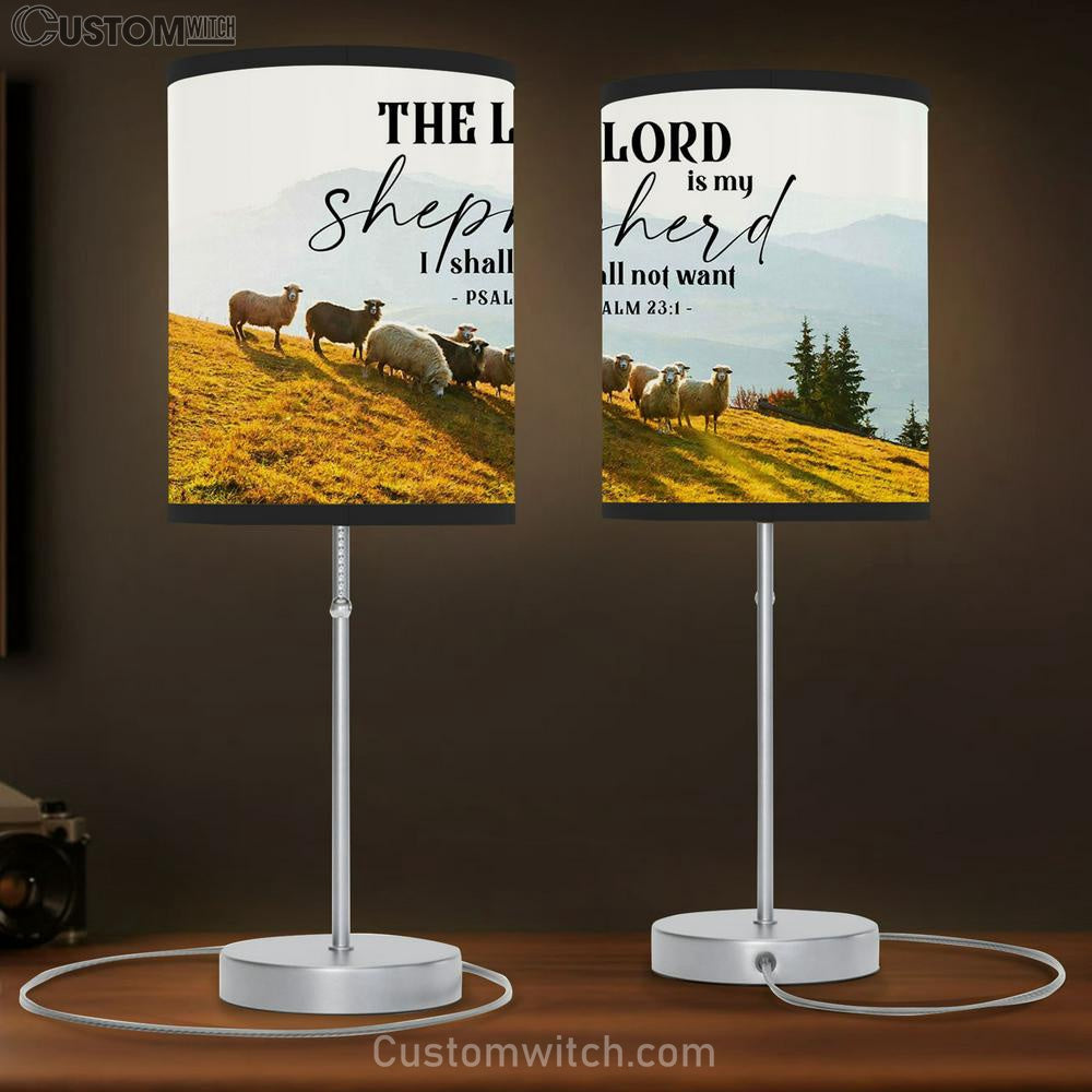 Psalm 23 Kjv The Lord Is My Shepherd I Shall Not Want Table Lamp Art - Scripture Table Lamp Prints - Christian Lamp Gift
