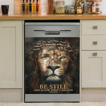 Psalm 4610 Be Still And Know That I Am God Cardinal Christmas Dishwasher Cover, Bible Verse Dishwasher Wrap, Scripture Kitchen Decoration