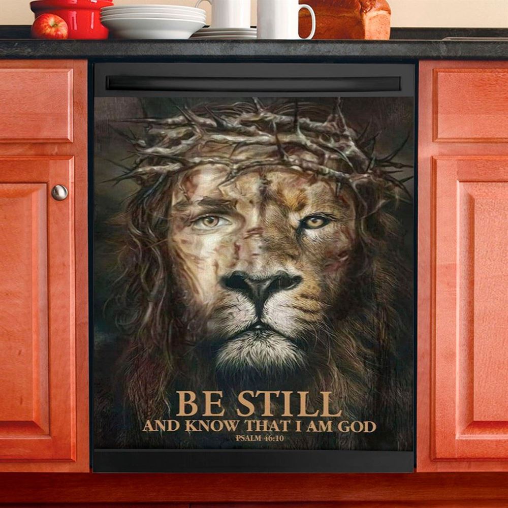Psalm 4610 Be Still And Know That I Am God Cardinal Christmas Dishwasher Cover, Bible Verse Dishwasher Wrap, Scripture Kitchen Decoration