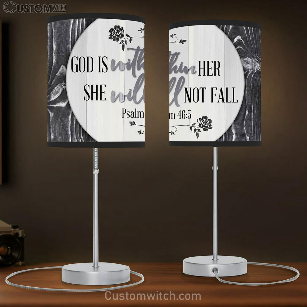 Psalm 465 God Is Within Her She Will Not Fall 1 Lamp Gift Table Lamp - Christian Lamp Gift Decor - Scripture Table Lamp Prints