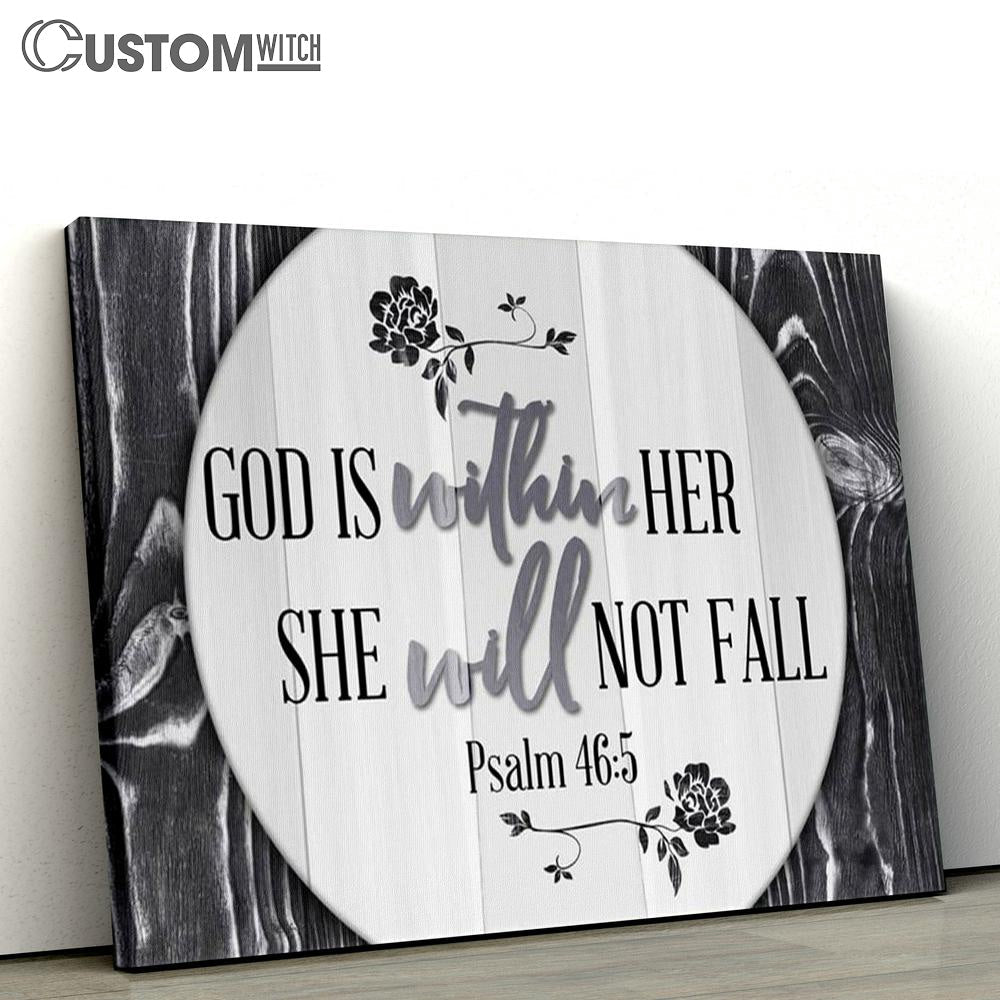 Psalm 465 God Is Within Her She Will Not Fall 1 Wall Art Canvas - Christian Wall Art Decor - Scripture Canvas Prints