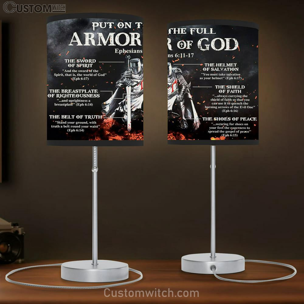 Put On The Armor Of God Table Lamp Art - Christian Lamp Gift - Religious Wall Decor