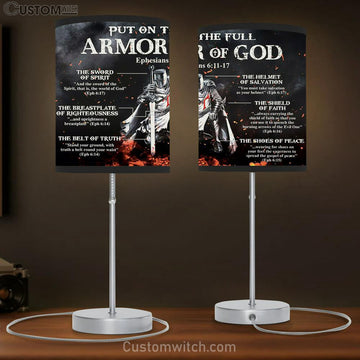 Put On The Armor Of God Table Lamp Art - Christian Lamp Gift - Religious Wall Decor