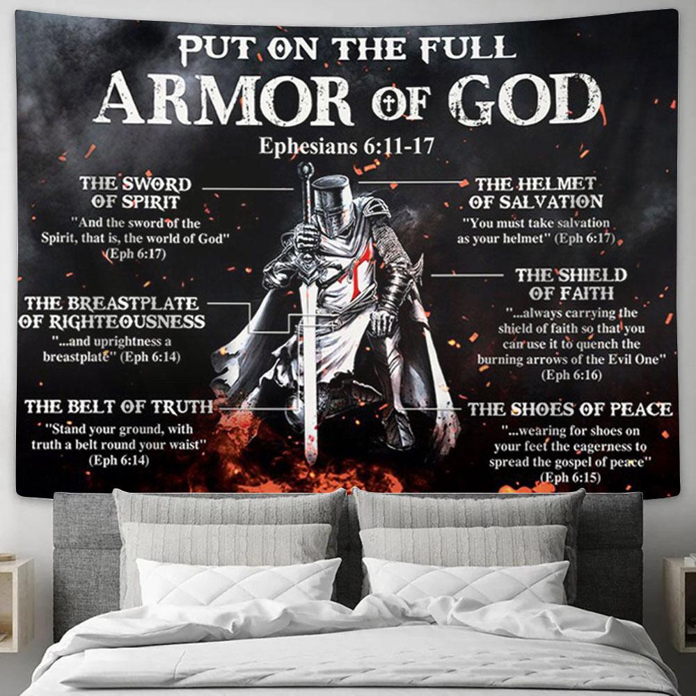 Put On The Armor Of God Tapestry Art - Christian Wall Art - Religious Wall Decor