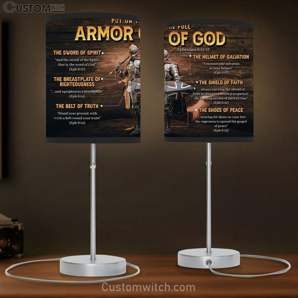 Put On The Full Armor Of God Table Lamp Art - Christian Lamp Gift - Religious Wall Decor