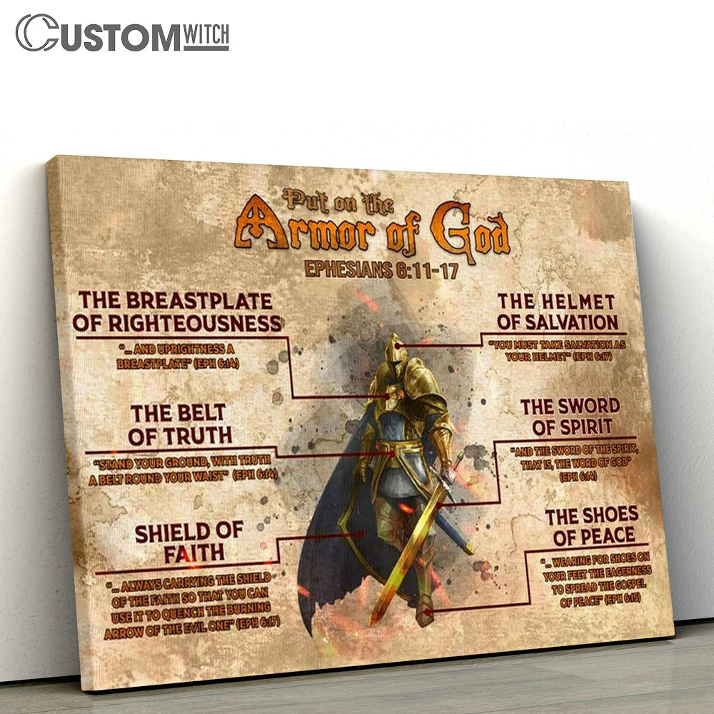 Put On The Full Armor Of God Knight Canvas Art - Christian Wall Art - Religious Wall Decor