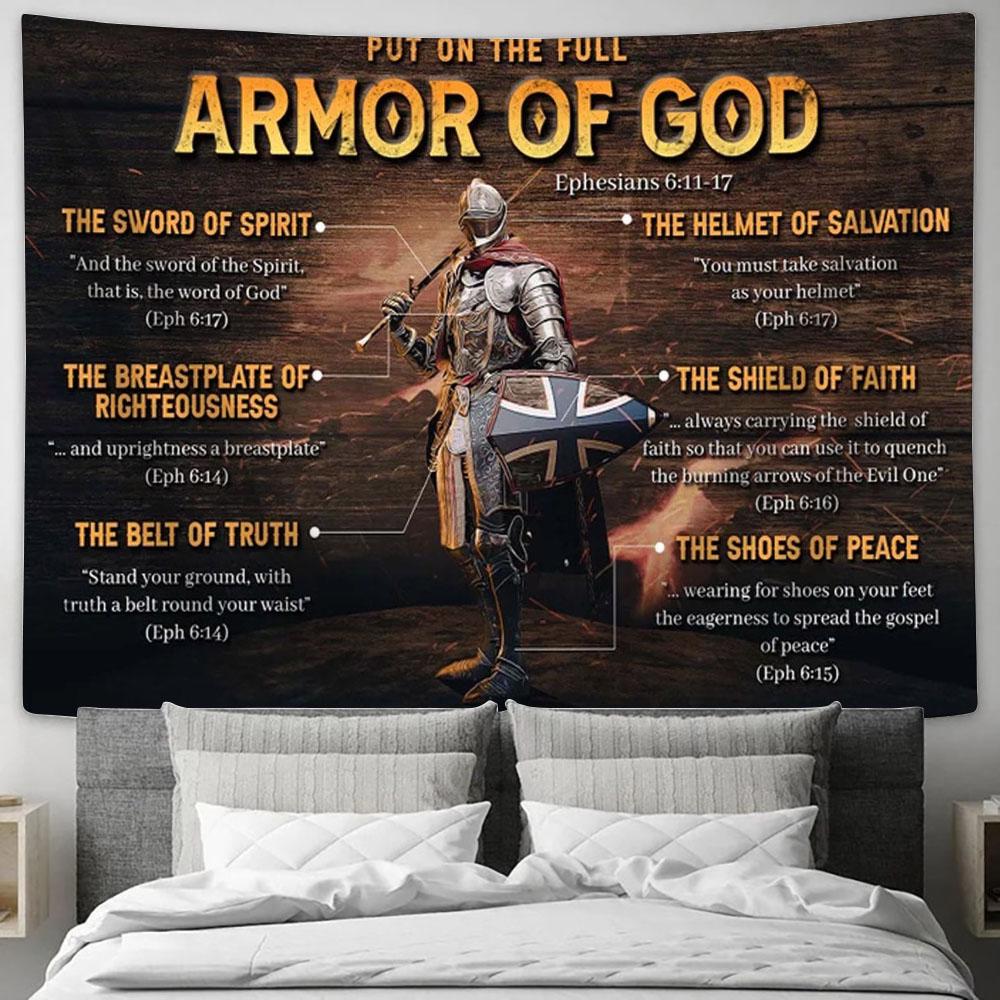 Put On The Full Armor Of God Tapestry Art - Christian Wall Art - Religious Wall Decor