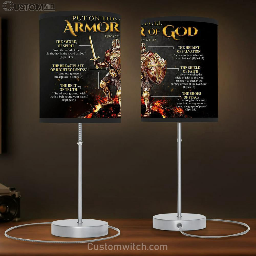 Put On The Full Armor Of God Warrior Table Lamp Art - Christian Lamp Gift - Religious Wall Decor