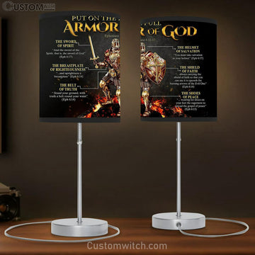 Put On The Full Armor Of God Warrior Table Lamp Art - Christian Lamp Gift - Religious Wall Decor