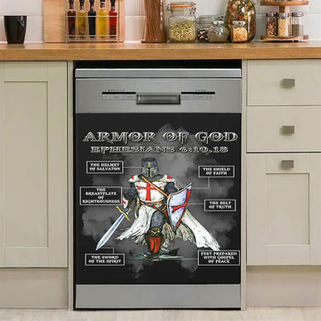 Put On The Full Armor Of God Warrior Of Christ Dishwasher Cover, Christian Dishwasher Wrap, Religious Kitchen Decoration