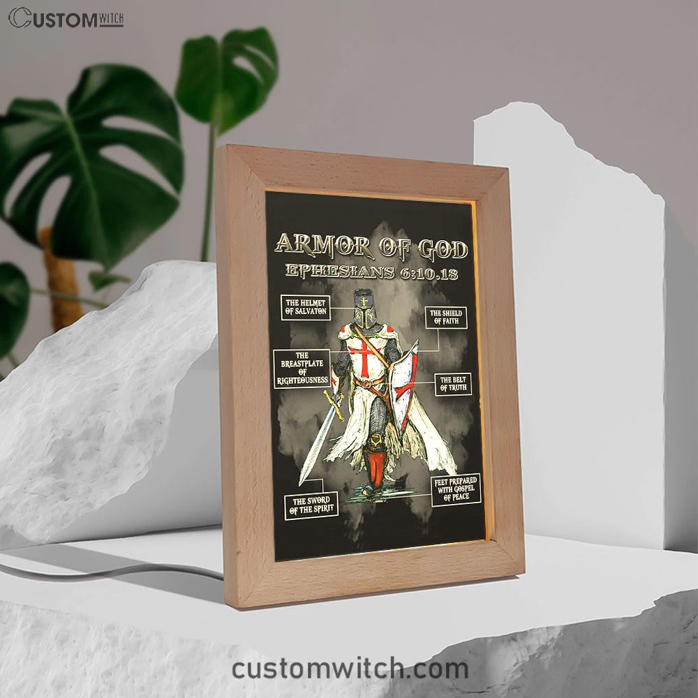 Put On The Full Armor Of God Warrior Of Christ Frame Lamp Art - Christian Home Decor - Religious Art