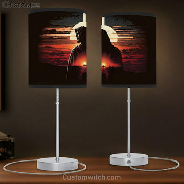 Resurrected Jesus Christ Holy Cross Table Lamp Pictures - Faith Art - Christian Table Lamp Gift Decor