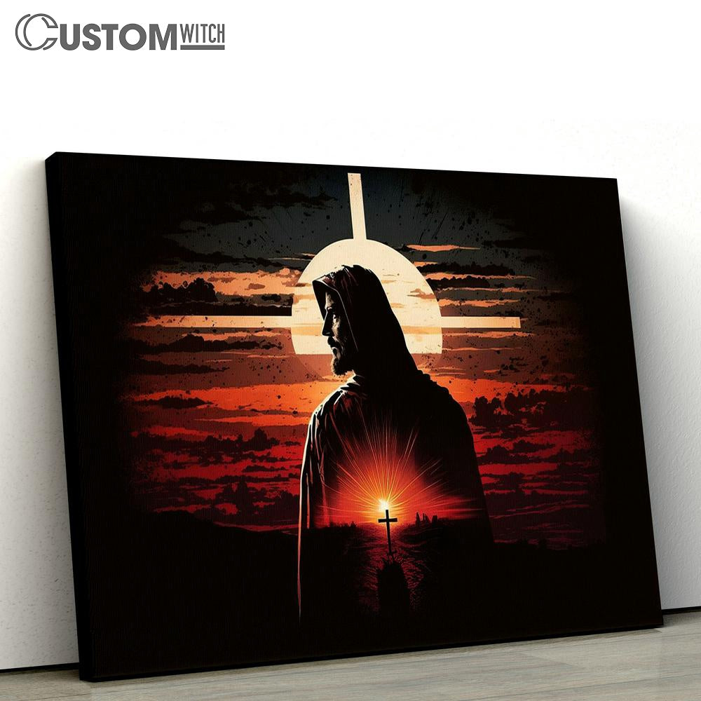 Resurrected Jesus Christ Holy Cross Canvas Pictures - Faith Art - Christian Canvas Wall Art Decor