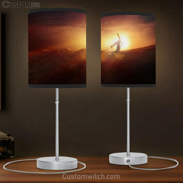 Resurrection Jesus Carrying Cross Table Lamp Pictures - Faith Art - Christian Table Lamp Gift Decor