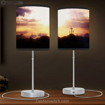 Resurrection Jesus Christ Holy Cross Table Lamp Pictures - Faith Art - Christian Table Lamp Gift Decor