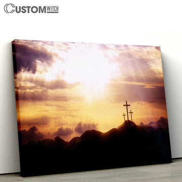 Resurrection Jesus Christ Holy Cross Canvas Pictures - Faith Art - Christian Canvas Wall Art Decor