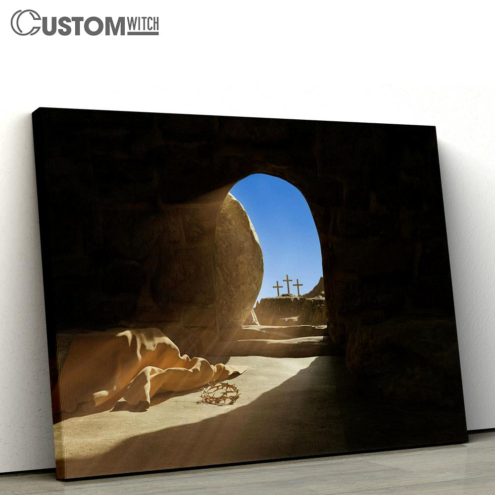 Resurrection Jesus Empty Stone Tomb Canvas Pictures - Faith Art - Christian Canvas Wall Art Decor