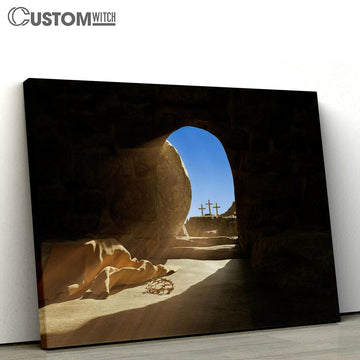 Resurrection Jesus Empty Stone Tomb Canvas Pictures - Faith Art - Christian Canvas Wall Art Decor