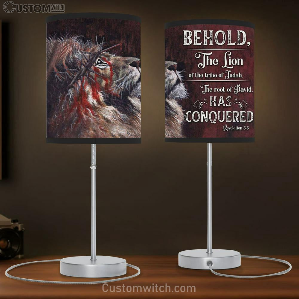Revelation 55 Behold - The Lion Of The Tribe Of Judah Table Lamp Gift - Christian Bedroom Decor