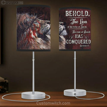 Revelation 55 Behold - The Lion Of The Tribe Of Judah Table Lamp Gift - Christian Bedroom Decor