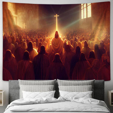 Revelation Jesus Christ Tapestry Pictures - Faith Art - Christian Tapestry Wall Art Decor