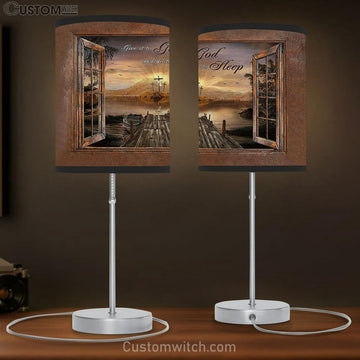 River The Rugged Crosses Give It To God And Go To Sleep Table Lamp Art - Christian Lamp Gift Decor - Bible Verse Table Lamp