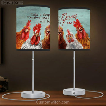 Rooster Peace Farm Take A Deep Breath, Everything Will Be Fine Lamp Gift Table Lamp - Christian Lamp Gift - Religious Art