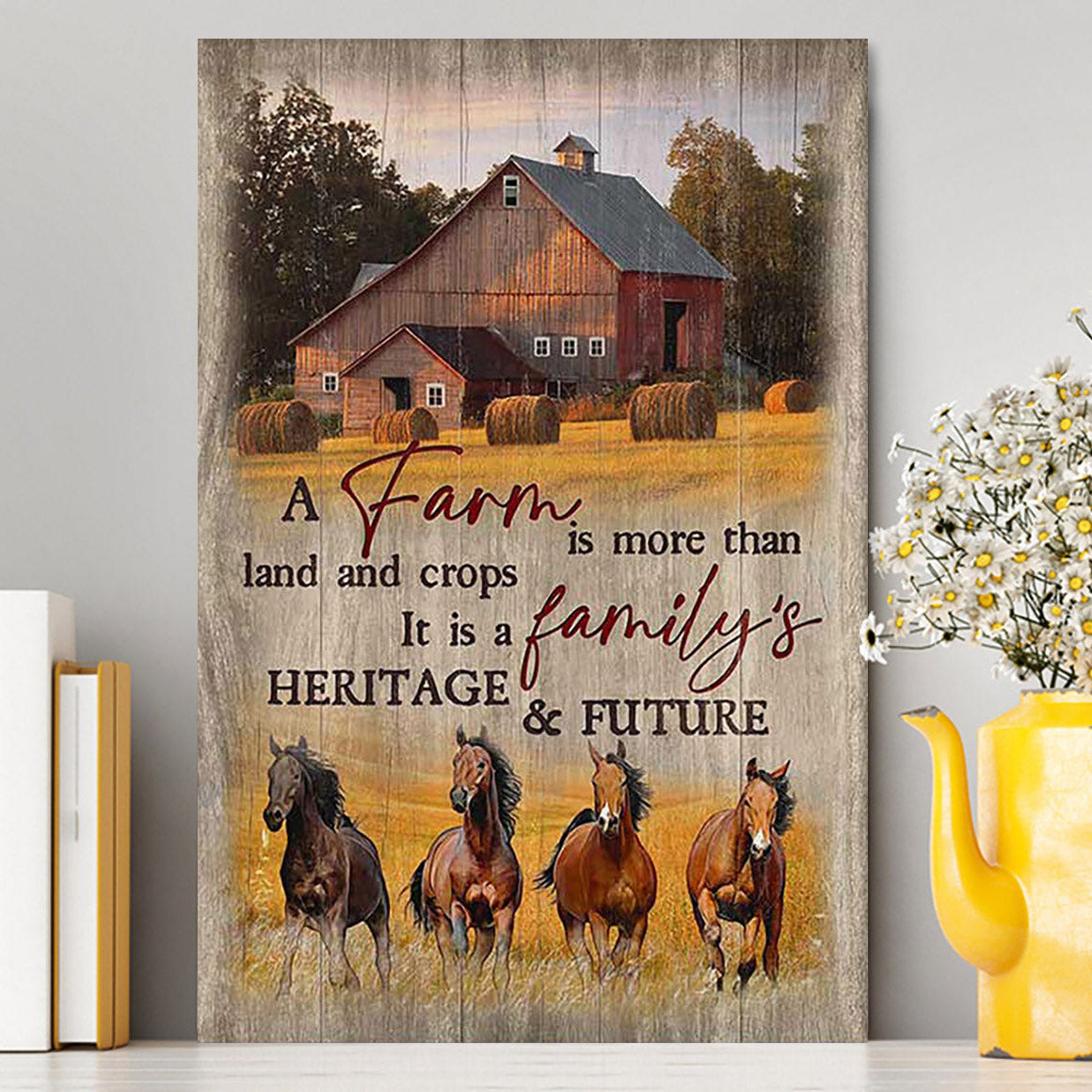 Running Horse A Farm Is More Than Land And Crops Canvas Print - Inspirational Canvas Art - Christian Wall Art Home Decor