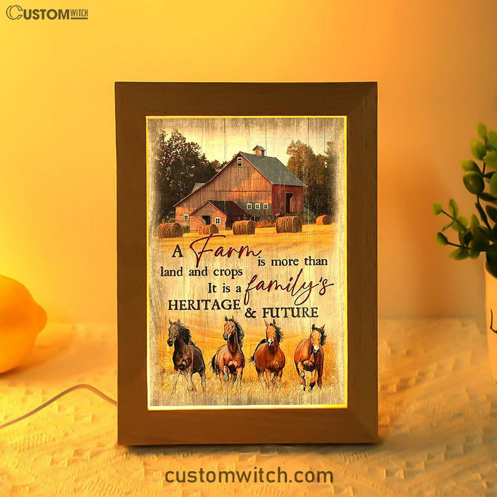 Running Horse A Farm Is More Than Land And Crops Frame Lamp Print - Inspirational Frame Lamp Art - Christian Art Home Decor