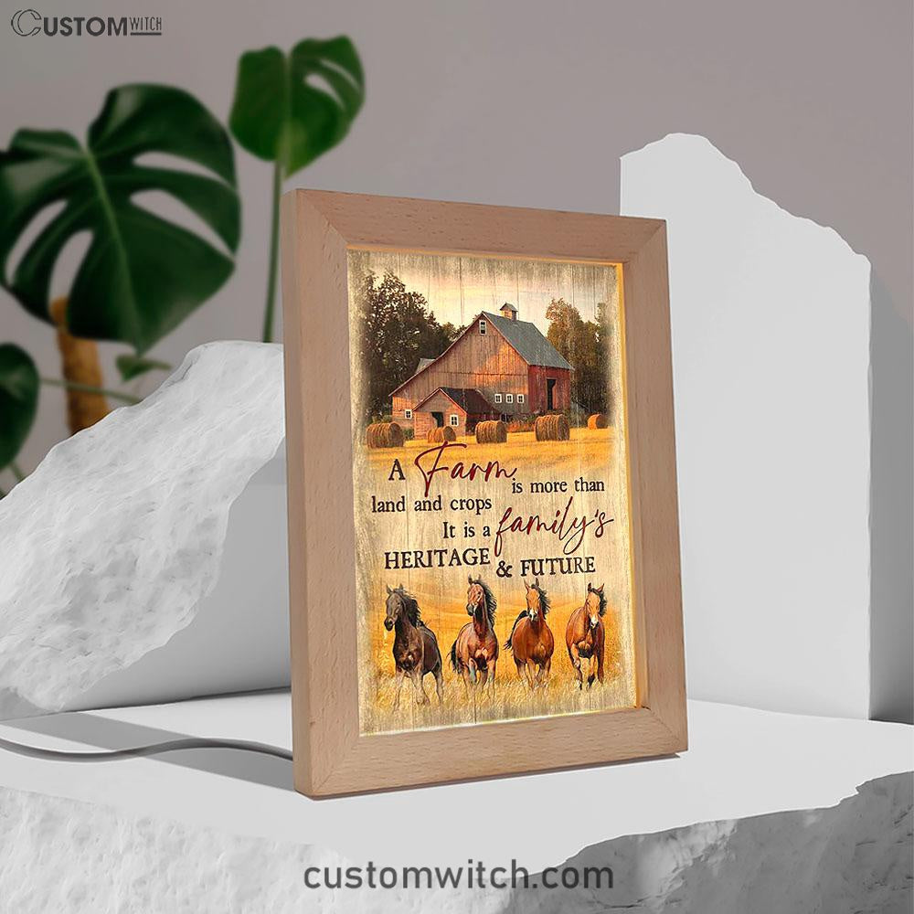 Running Horse A Farm Is More Than Land And Crops Frame Lamp Print - Inspirational Frame Lamp Art - Christian Art Home Decor