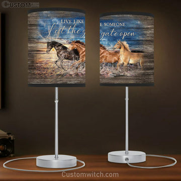 Running Horses Ocean Live Like Someone Lamp Gift Table Lamp - Christian Bedroom Decor - Gifts For Horse Lovers