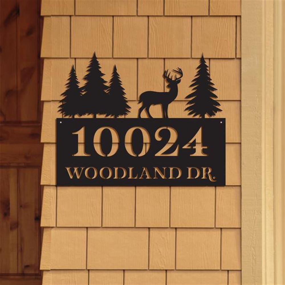 Rustic Address Metal Sign, Cut Metal Sign, Metal House Sign, Wall Metal Sign, Home Decor Sign, Anniversary Gift, Wall Decoration Art