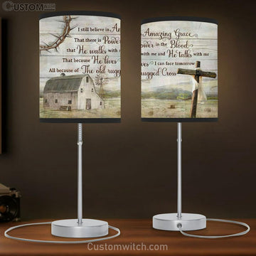 Rustic Farmhouse I Still Believe In Amazing Grace Christian Table Lamp Gift - Christian Bedroom Decor