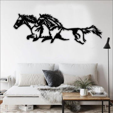 Rustic Horses Metal Sign, Gift Ideas For Farm Woman, Large Metal Outdoor Signs, Outdoor Metal Sign Frames